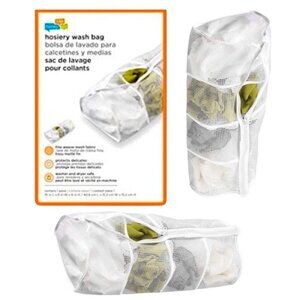 Honey-Can-Do Hosiery Laundry Wash Bags 4 Compartments Zippered 2 Piece Set NEW